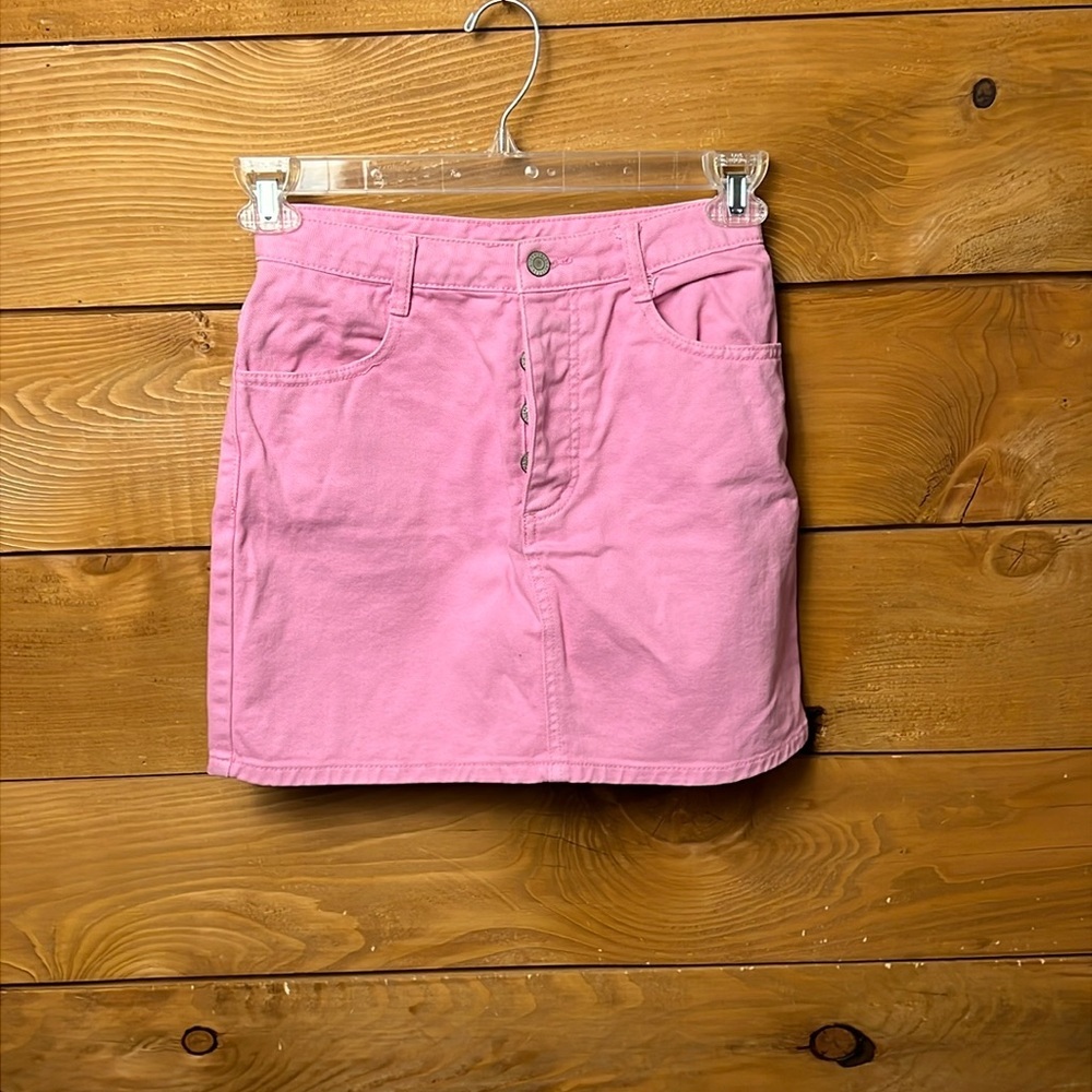 Brandy Melville John Galt Skirt Bubblegum Pink Corduroy Mini S Button Fly party